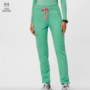 Women New Figs High Waisted Yola Yoga Scrub Pants Surgical Green Plus Size 5XLR